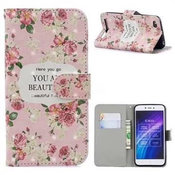 Butterfly Flower 3D Painted Leather Phone Wallet Case for Xiaomi Redmi 5A