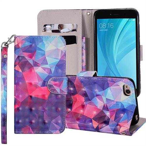 Colored Diamond 3D Painted Leather Phone Wallet Case Cover for Xiaomi Redmi 5A