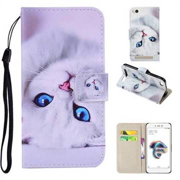 White Cat PU Leather Wallet Phone Case Cover for Xiaomi Redmi 5A