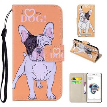 Love Dog PU Leather Wallet Phone Case Cover for Xiaomi Redmi 5A