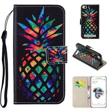 Colorful Pineapple PU Leather Wallet Phone Case Cover for Xiaomi Redmi 5A