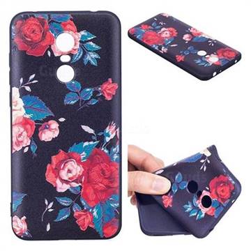 Safflower 3D Embossed Relief Black Soft Back Cover for Mi Xiaomi Redmi 5 Plus