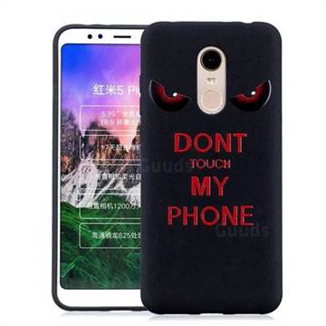 Red Eyes 3D Embossed Relief Black Soft Back Cover for Mi Xiaomi Redmi 5 Plus