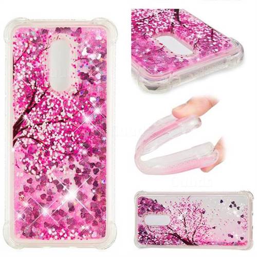 Pink Cherry Blossom Dynamic Liquid Glitter Sand Quicksand Star TPU Case for Mi Xiaomi Redmi 5 Plus