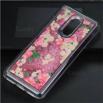 Rose Flower Glassy Glitter Quicksand Dynamic Liquid Soft Phone Case for Mi Xiaomi Redmi 5 Plus