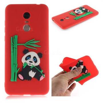 Panda Eating Bamboo Soft 3D Silicone Case for Mi Xiaomi Redmi 5 Plus - Red