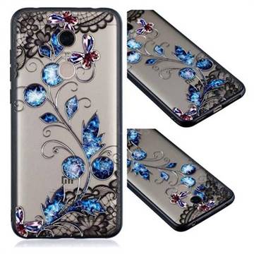 Butterfly Lace Diamond Flower Soft TPU Back Cover for Mi Xiaomi Redmi 5 Plus