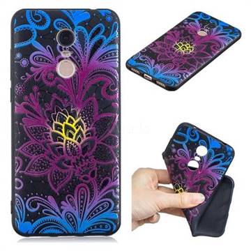 Colorful Lace 3D Embossed Relief Black TPU Cell Phone Back Cover for Mi Xiaomi Redmi 5 Plus