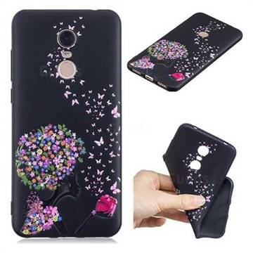 Corolla Girl 3D Embossed Relief Black TPU Cell Phone Back Cover for Mi Xiaomi Redmi 5 Plus