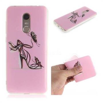Butterfly High Heels IMD Soft TPU Cell Phone Back Cover for Mi Xiaomi Redmi 5 Plus
