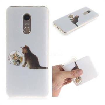 Cat and Tiger IMD Soft TPU Cell Phone Back Cover for Mi Xiaomi Redmi 5 Plus