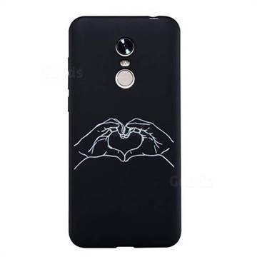 Heart Hand Stick Figure Matte Black TPU Phone Cover for Mi Xiaomi Redmi 5 Plus