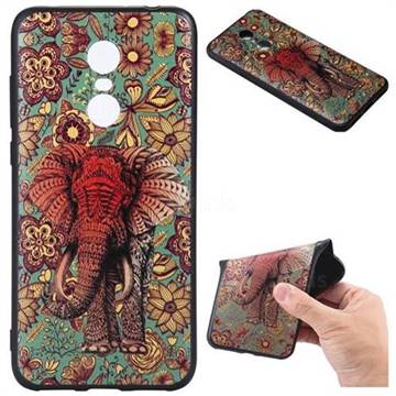 Colorfull Elephant 3D Embossed Relief Black TPU Back Cover for Mi Xiaomi Redmi 5 Plus