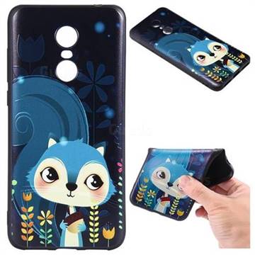 Blue Squirrels 3D Embossed Relief Black TPU Back Cover for Mi Xiaomi Redmi 5 Plus
