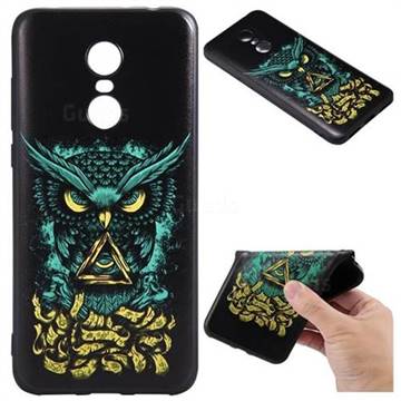 Owl Devil 3D Embossed Relief Black TPU Back Cover for Mi Xiaomi Redmi 5 Plus