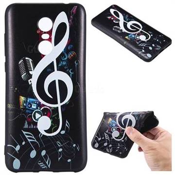 Music Symbol 3D Embossed Relief Black TPU Back Cover for Mi Xiaomi Redmi 5 Plus