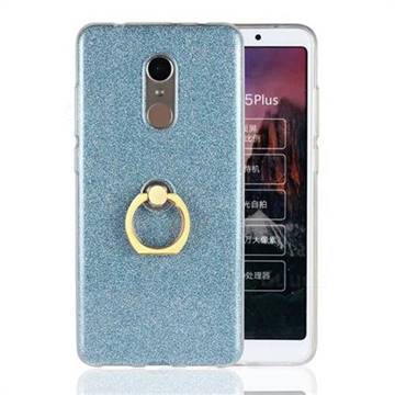 Luxury Soft TPU Glitter Back Ring Cover with 360 Rotate Finger Holder Buckle for Mi Xiaomi Redmi 5 Plus - Blue