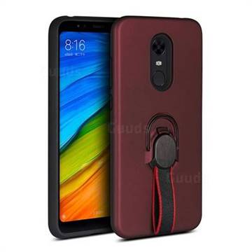Raytheon Multi-function Ribbon Stand Back Cover for Mi Xiaomi Redmi 5 Plus - Wine Red