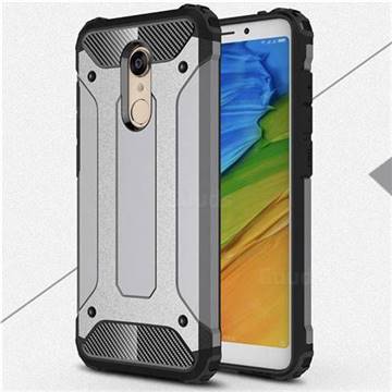 King Kong Armor Premium Shockproof Dual Layer Rugged Hard Cover for Mi Xiaomi Redmi 5 Plus - Silver Grey