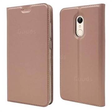 Ultra Slim Card Magnetic Automatic Suction Leather Wallet Case for Mi Xiaomi Redmi 5 Plus - Rose Gold