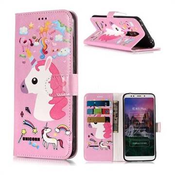 Love Rainbow Unicorn PU Leather Wallet Phone Case for Mi Xiaomi Redmi 5 Plus