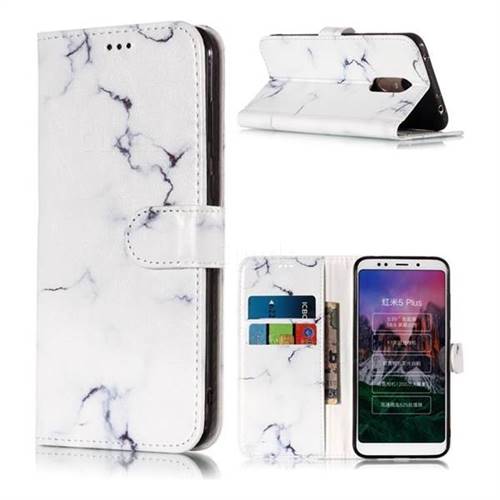 Soft White Marble PU Leather Wallet Case for Mi Xiaomi Redmi 5 Plus