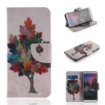 Colored Tree PU Leather Wallet Case for Mi Xiaomi Redmi 5 Plus
