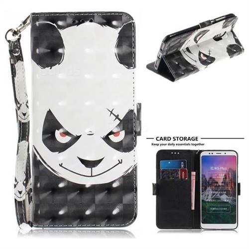 Angry Bear 3D Painted Leather Wallet Phone Case for Mi Xiaomi Redmi 5 Plus