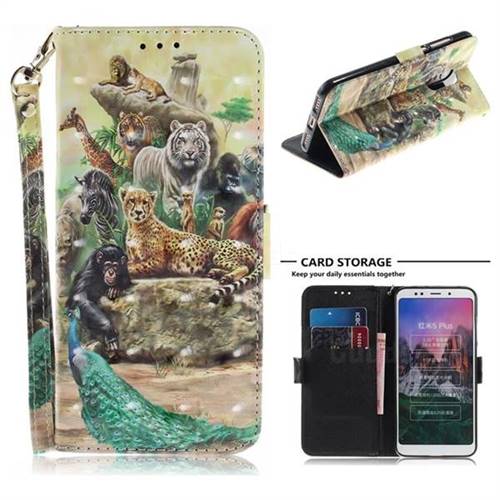 Beast Zoo 3D Painted Leather Wallet Phone Case for Mi Xiaomi Redmi 5 Plus