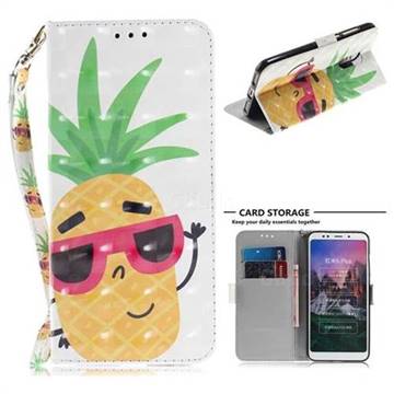 Pineapple Glasses 3D Painted Leather Wallet Phone Case for Mi Xiaomi Redmi 5 Plus