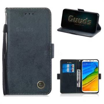 Retro Classic Leather Phone Wallet Case Cover for Mi Xiaomi Redmi 5 Plus - Black