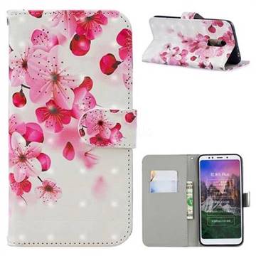 Red Flower 3D Painted Leather Phone Wallet Case for Mi Xiaomi Redmi 5 Plus