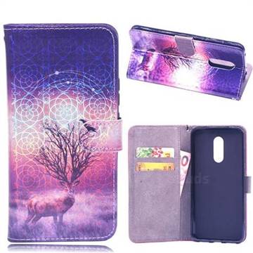 Elk Deer Laser Light PU Leather Wallet Case for Mi Xiaomi Redmi 5 Plus