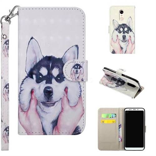 Husky Dog 3D Painted Leather Phone Wallet Case Cover for Mi Xiaomi Redmi 5 Plus