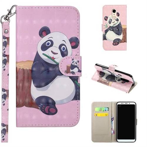 Happy Panda 3D Painted Leather Phone Wallet Case Cover for Mi Xiaomi Redmi 5 Plus