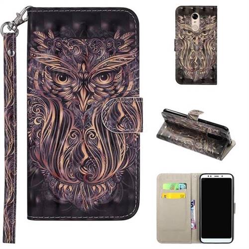 Tribal Owl 3D Painted Leather Phone Wallet Case Cover for Mi Xiaomi Redmi 5 Plus