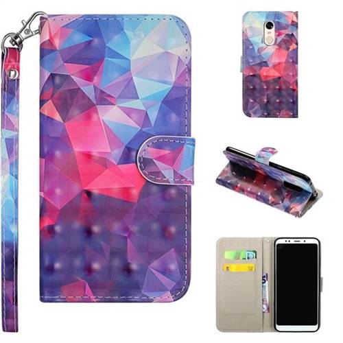 Colored Diamond 3D Painted Leather Phone Wallet Case Cover for Mi Xiaomi Redmi 5 Plus