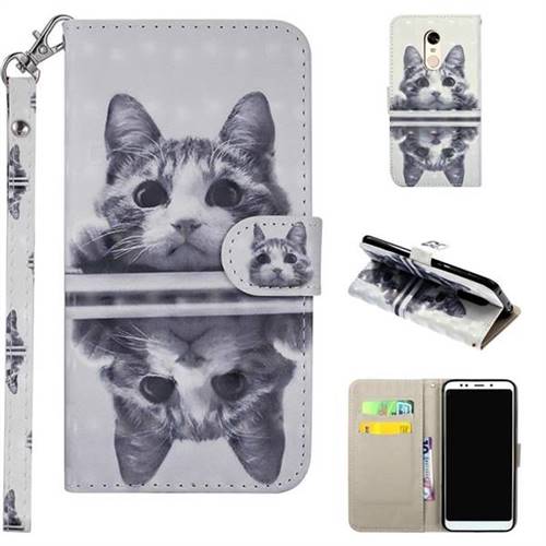 Mirror Cat 3D Painted Leather Phone Wallet Case Cover for Mi Xiaomi Redmi 5 Plus