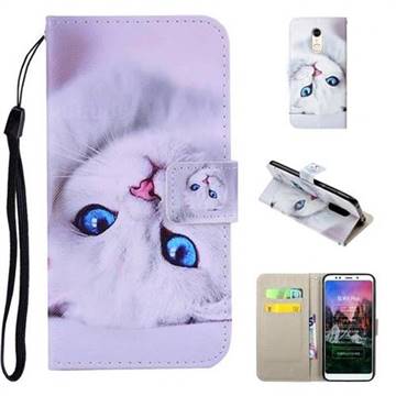 White Cat PU Leather Wallet Phone Case Cover for Mi Xiaomi Redmi 5 Plus