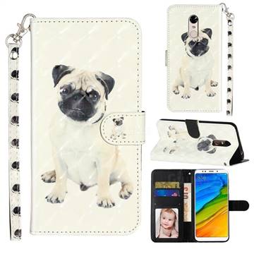 Pug Dog 3D Leather Phone Holster Wallet Case for Mi Xiaomi Redmi 5 Plus
