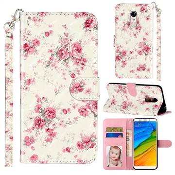 Rambler Rose Flower 3D Leather Phone Holster Wallet Case for Mi Xiaomi Redmi 5 Plus