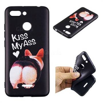 Lovely Pig Ass 3D Embossed Relief Black Soft Back Cover for Mi Xiaomi Redmi 6