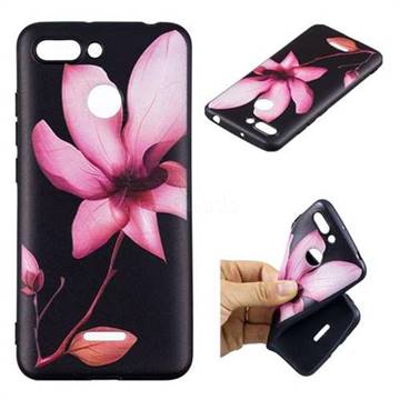 Lotus Flower 3D Embossed Relief Black Soft Back Cover for Mi Xiaomi Redmi 6