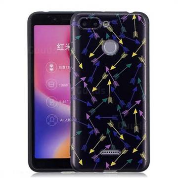 Colorful Arrows 3D Embossed Relief Black Soft Back Cover for Mi Xiaomi Redmi 6