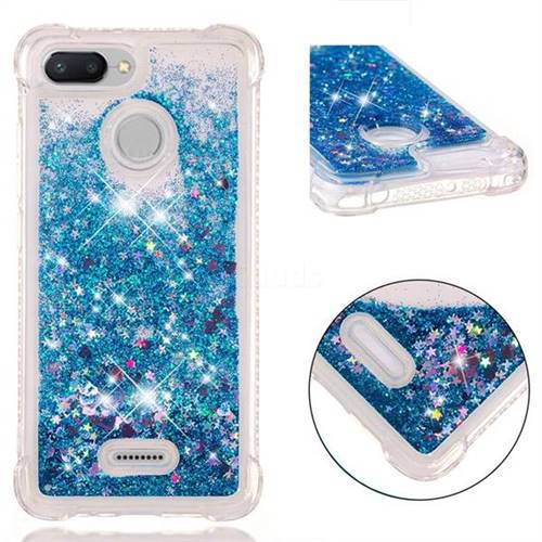 Dynamic Liquid Glitter Sand Quicksand TPU Case for Mi Xiaomi Redmi 6 - Blue Love Heart