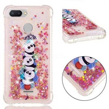Three Pandas Dynamic Liquid Glitter Sand Quicksand Star TPU Case for Mi Xiaomi Redmi 6