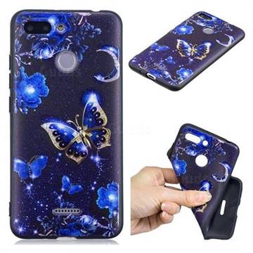Phnom Penh Butterfly 3D Embossed Relief Black TPU Cell Phone Back Cover for Mi Xiaomi Redmi 6