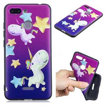 Pony 3D Embossed Relief Black TPU Cell Phone Back Cover for Mi Xiaomi Redmi 6