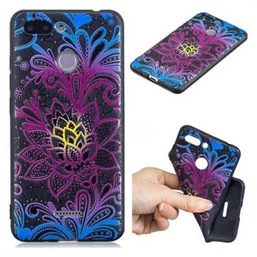Colorful Lace 3D Embossed Relief Black TPU Cell Phone Back Cover for Mi Xiaomi Redmi 6