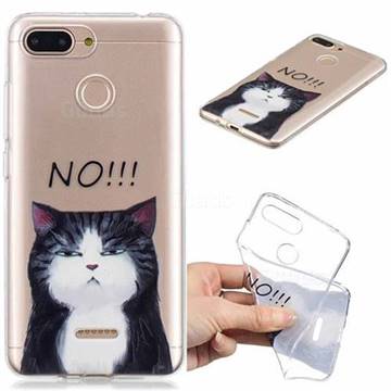 Cat Say No Clear Varnish Soft Phone Back Cover for Mi Xiaomi Redmi 6